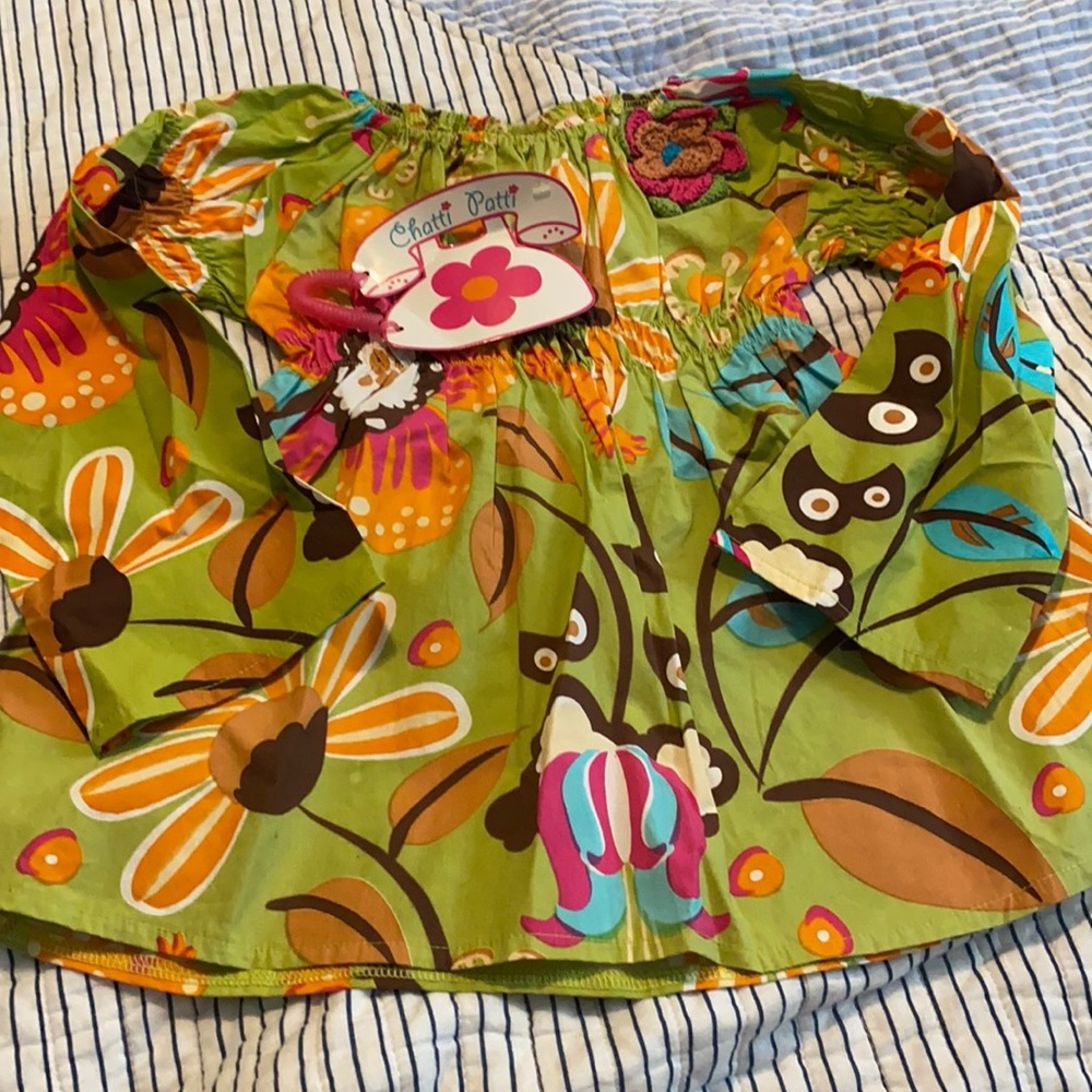 Chatti patti boutique floral shirt size 6 NWT